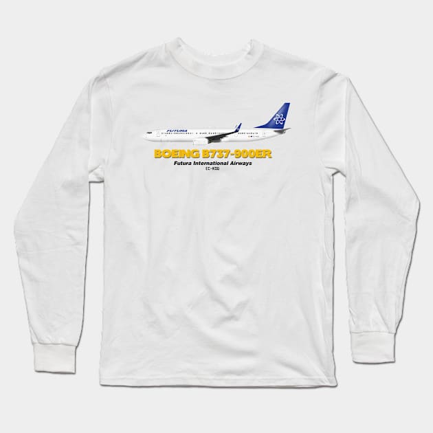 Boeing B737-900ER - Futura International Airways Long Sleeve T-Shirt by TheArtofFlying